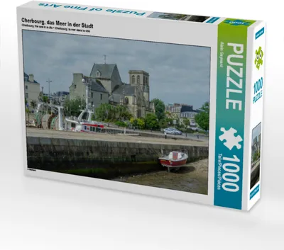 Produktbild von CALVENDO Puzzle Cherbourg, das Meer in der Stadt | 1000 Teile Lege-Größe 64x48cm Foto-Puzzle für glückliche Stunden