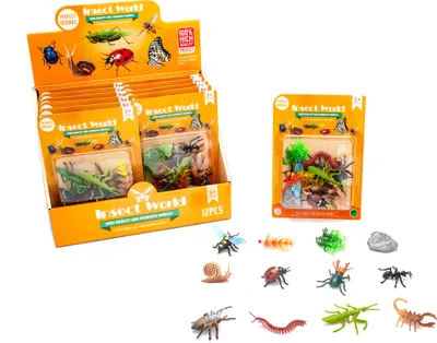 Immagine prodotto di Set di figurine di animali insetti 12 pezzi 6,5 cm