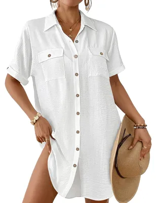Produktbild von Sommerlicher Strandkleid für Damen mit Knöpfen