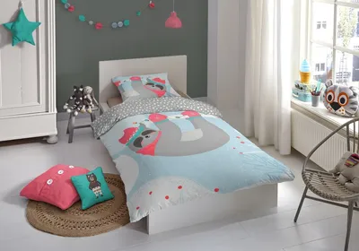 Produktbild von good morning Flanell Bettwäsche 2 teilig Bettbezug 140 x 220 cm Kopfkissenbezug 60 x 70 cm Sloth 2692.99.01 Multi