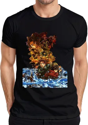 Obrázek produktu pro Kimetsu no Yaiba Demon Slayer Tanjiro Nezuko Zenitsu Inosuke Pánské tričko, černá, XXL