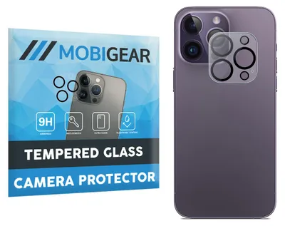 Produktbild von Mobigear Schutzglas für iPhone 15 Pro, gehärtetes Glas, Schutz für die Kamera – kompatibel mit Hüllen