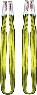 Produktbild von Famanu HEBEBAND mit Schlaufen 3000kg - 1 Meter - Polyester für schweres Heben - Set von 2 Stück