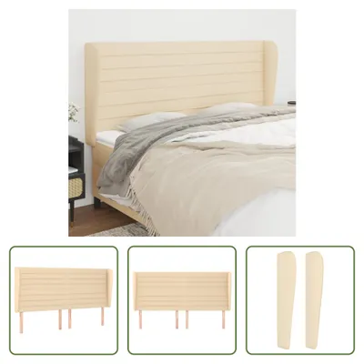 Produktbild von The Living Store Kopfteil mit Ohren Creme 183x23x118/128 cm Stoff