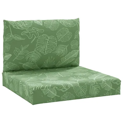 Image de vidaXL Coussin pour palette 2 pcs. Motif de feuilles tissu Oxford