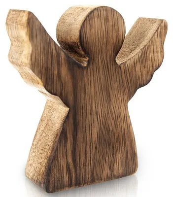 Produktbild von Weihnachtsengel-Figur aus Holz, Mangoholz, 15 cm