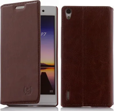 Produktbild von Huawei Ascend P7 Echt Leder numia Flipcover Braun