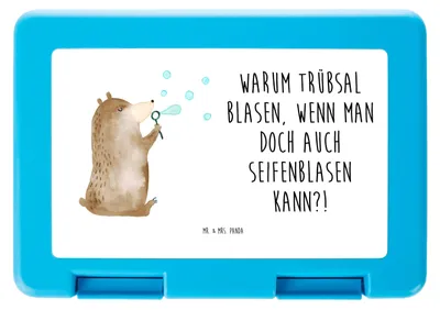 Produktbild von Mr. & Mrs. Panda Bentobox Bär Seifenblasen - Weiß - Geschenk, Snackbox, Frischhaltedose, Teddy, Bento Box, Vorratsbehälter, Lustig Sein Glücklich Traurig Happy, Lunchbox