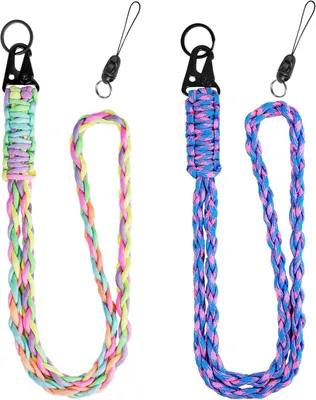 Produktbild von 2 Paracord Schlüsselband Lanyard Mit Metallring Für Schlüssel