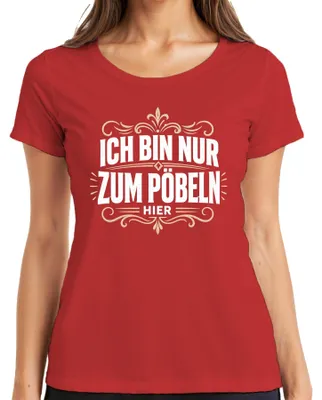 Obrázok produktu pre Tričko s nápisom "Len tu som, aby som provokoval a šikanoval," sarkastické, provokujúce, dámske, červené, veľkosť XL