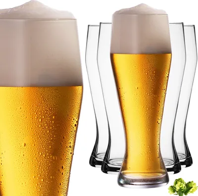 Produktbild von IMPERIAL Hohe Weizengläser aus Crystalline Glas Set 6 Stück 500ml (max. 700ml) Spülmaschinenfest Biergläser 0,7L