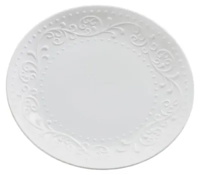 Produktbild von HOMLA Essteller SYLIA weiß mit Ornament 27 cm