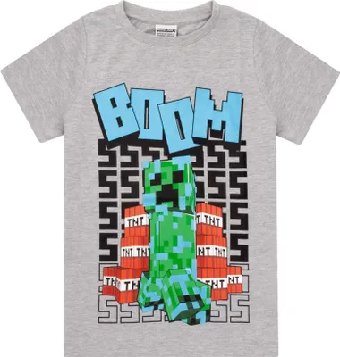 Produktbild von Minecraft - "Boom" T-Shirt für Jungen NS6498 (128) (Grau)