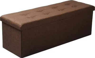 Obrázok produktu pre Sedačka Esmé – hnedá látka – s úložným priestorom – 110 x 37,5 x 38 cm