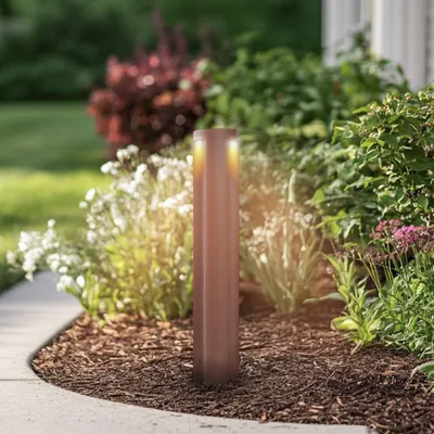 Produktbild von Lucande LED-Wegeleuchte Raiku, rostfarben, Aluminium, 65 cm
