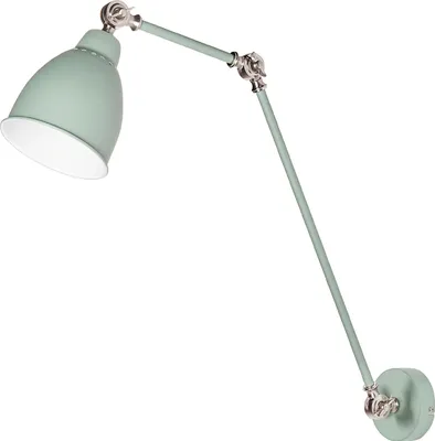 Obrázok produktu pre BELIANI Nástenná lampa svetlozelená kovová ø 14 cm matný povrch dlhé nastaviteľné rameno svetlo na čítanie moderný dizajn