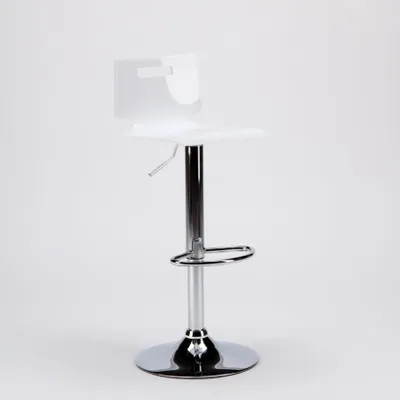 Produktbild von San José Design Moderner Bar- und Küchenhocker aus verchromtem Stahl - Weiß