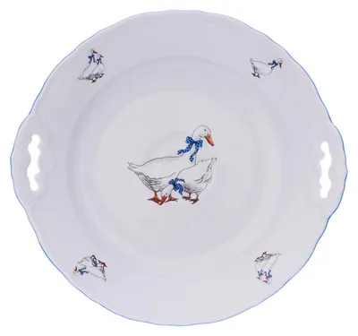 Zdjęcie produktu dla Český porcelán, a.s., Dubí Talerz do ciasta, 28 cm, gęsi, Český porcelán