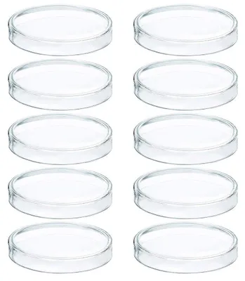 Zdjęcie produktu dla Zestaw 10 sztuk plastikowych misek Petriego z pokrywkami, średnica 100 mm