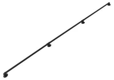 Obrázek produktu pro Kovové madlo na schodiště – montáž na stěnu – ocelová trubka – délka 3 m – průměr trubky 3,2 cm – nosnost až 200 kg – vhodné pro vnitřní i venkovní použití – barva černá