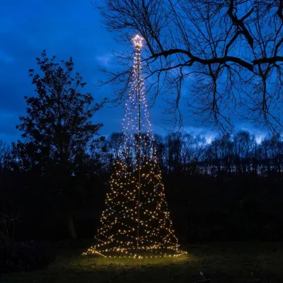 Productafbeelding van Vlaggenmastverlichting Tree With Star On Pole diameter160X500 cm836 Led Classic Warm kerstverlichting Anna's Collection