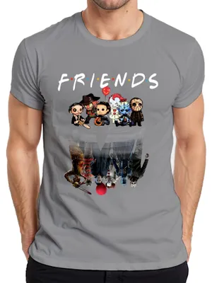 Produktbild von FRIENDS Horror Ikonen Pennywise Michael Jason Freddy Pinhead Herren T-Shirt, Grau, S
