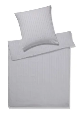 Produktbild von Elegante Seersucker Bettwäsche-Garnitur Chelsea 7013 Größe 80x80 135x200 cm Farbe silber
