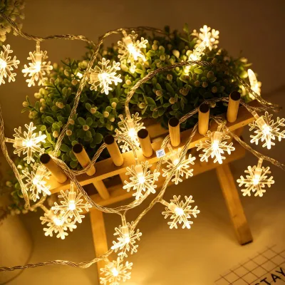 Lichterkette Schneeflocken 6 m 40 LEDs warmweiß IP65