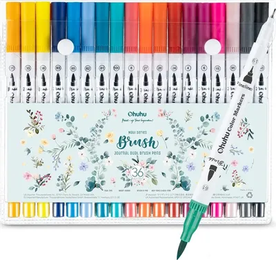 Zdjęcie produktu dla Markery akwarelowe OHUHU Aqua Brush Marker, 36 sztuk