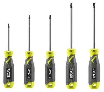 Produktbild von Ryobi RHSDST5 Magnet-Schraubendreher-Set, rutschfeste magnetische Spitzen, 5-teilig