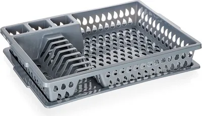 Zdjęcie produktu dla Stojak do odsączania, plastikowy, szary 41x30,5 cm