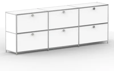 Produktbild von Sideboard, 6 Schubladen & Schloss, Breite 227 cm, Signalweiß