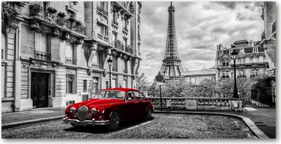 Produktbild von Tulup® Glas-Bild - 100x50 -Wandkunst - Wandbild hinter gehärtetem Sicherheitsglas  - Fahrzeuge - Rote Limousine - Rot