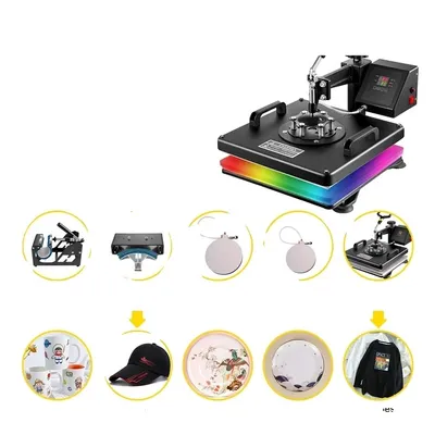 Produktbild von Heißpressmaschine, Schwenkdesign, vielseitig für T-Shirts und Tassen, 5 in 1 15x15 Zoll