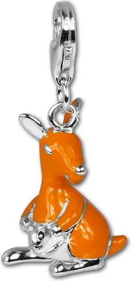 Image de SilberDream Charm bracelet pendentif kangourou orange argent 925 émail FC614