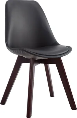 Produktbild von Stuhl HLO-CP58 Kunstleder Walnuss  schwarz
