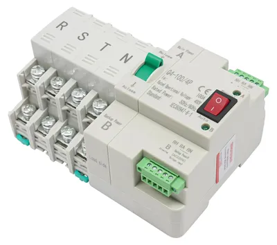 Produktbild von Automatischer Netzumschalter - Dual-Power Steuerung - 220 V AC - 40–1000 VA Leistung - Für Notstrom/Industrie - Weiß