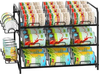 Zdjęcie produktu dla Szafka kuchenna z 3 wnękami na drzwi – organizer kuchenny – głęboka czerń