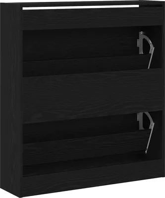 Produktbild von Schuhschrank mit Regal Schwarz Eichen-Optik 80 x 21 x 87,5 cm
