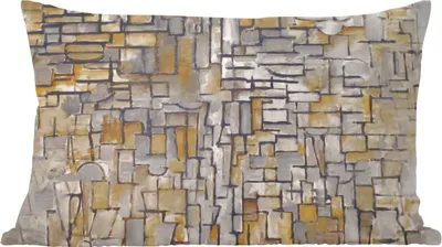 Produktbild von MuchoWow® Zierkissen Sofakissen Wohnzimmer Dekokissen 60x40 cm Mondrian - Kunst - Alte Meister - Tableau I - Kopfkissen - Polster mit Foto