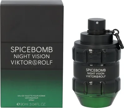 Produktbild von Viktor&Rolf Spicebomb Night Vision, Männer, 90 ml, Nicht nachfüllbare Flasche, Bergamotte, Kardamom, Grapefruit, Mandarine, Geranium, Lavendel, Rosmarin, Salbei, Mandel, Zedernholz, Moschus, Patschuli, Tonka-Bohne