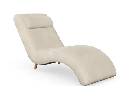 Produktbild von Harris Relaxliege, Massivholzkonstruktion, skandinavischer Stil, Hohe Beine aus Eichenholz, gewachst, Cord-Stoff Scala Nata Alabaster