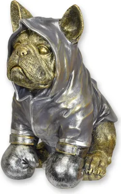 Produktbild von Figur englische Bulldogge gekleidet als Boxer Kunstharz Replikat Retro Design Dekoration