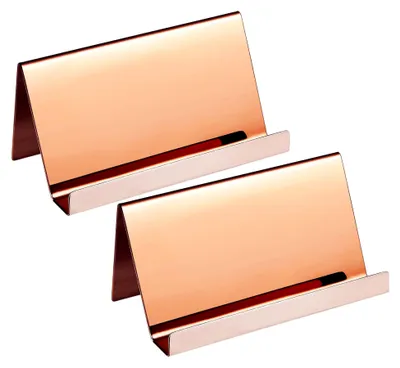 Produktbild von Visitenkartenhalter aus Edelstahl, 2 Stück in Roségold