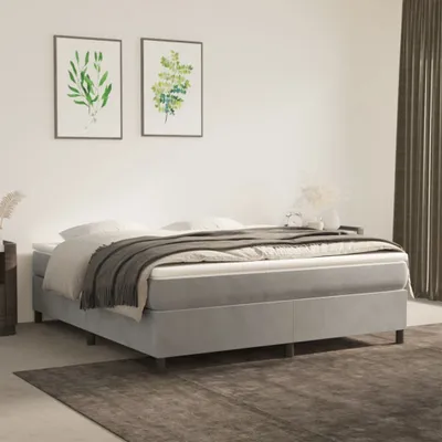 Produktbild von The Living Store Boxspringbett Hellgrau 180x200 cm Samt