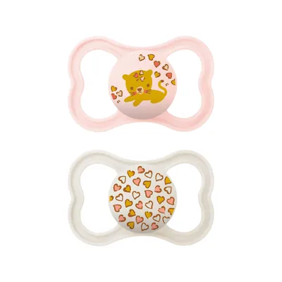 Produktbild von MAM Schnuller Air Silikon 'Katze / Herzen' 2er Set