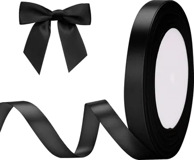 Produktbild von Schwarz Satinband 10mm, Dekoration Geschenkband, 22m Schleifenband zum Bastel, Schwarz Satin Dekoband fš¹r Geschenkverpackung, Dekoration