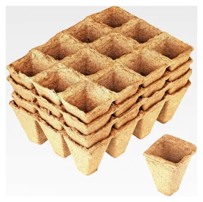 Produktbild von Anzuchttöpfe 4 x 4 cm - Set mit 48 Stück - 100% torffrei aus PEFC-er Zellulose - Biologisch abbaubar