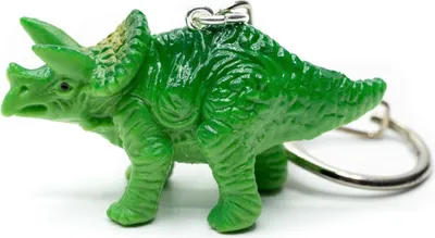 Produktbild von Triceratops Schlüsselanhänger Anhänger Schlüsselring Dinosaurier grün Hörner