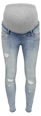Produktbild von ONLY MATERNITY Damen Olmblush Mid Sk Raw Ankle DNM, Light Blue Denim, XL / 32L
